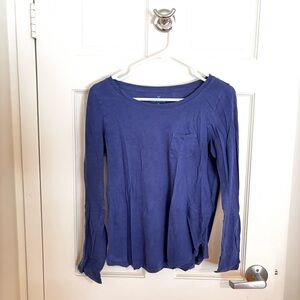 Women's Blue Long Sleeve Top